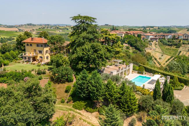 Located on it's own hill with views of vineyards, Alps and the Langhe hills