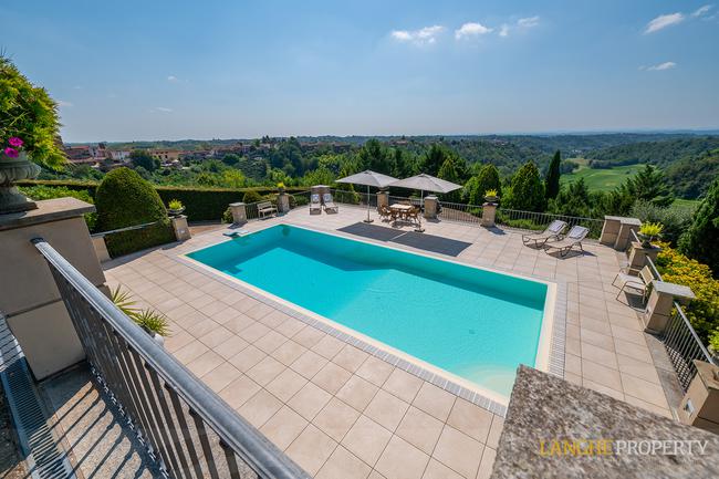 Located on it's own hill with views of vineyards, Alps and the Langhe hills