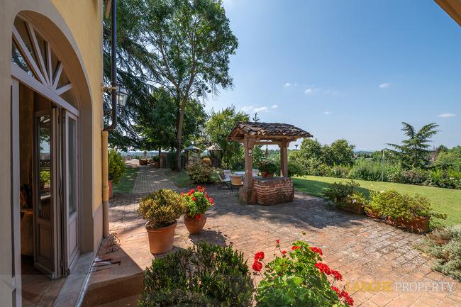 Located on it's own hill with views of vineyards, Alps and the Langhe hills