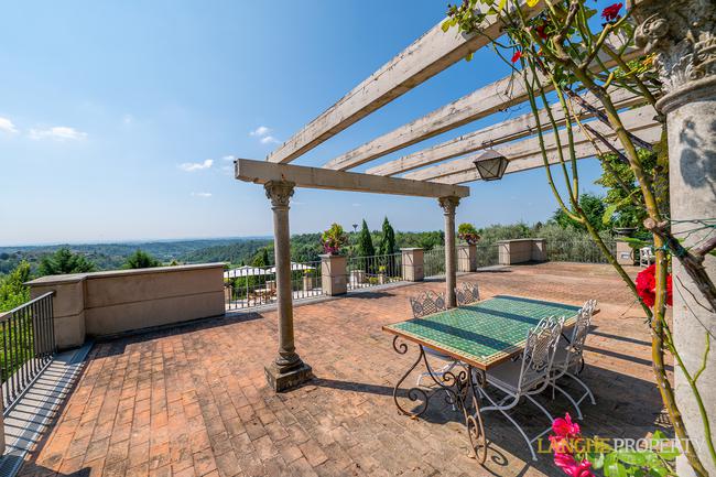 Located on it's own hill with views of vineyards, Alps and the Langhe hills