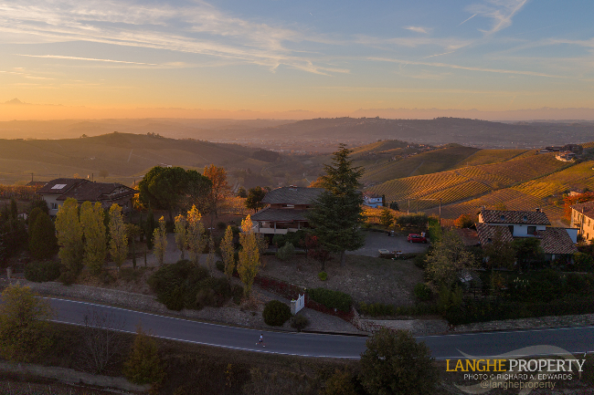 Barbaresco villa with stunning view of vineyards and Alps